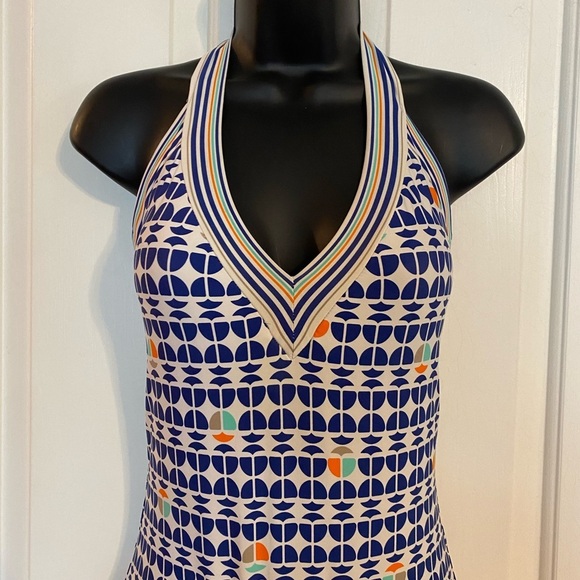 “TRINA TURK” Geometric Halter Tie Swimsuit - Picture 2 of 10